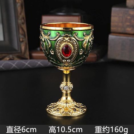 (Or et vert) Coupe à baijiu de 6 cl, coupe à pied à baijiu domestique, petite coupe à vin (1/5)