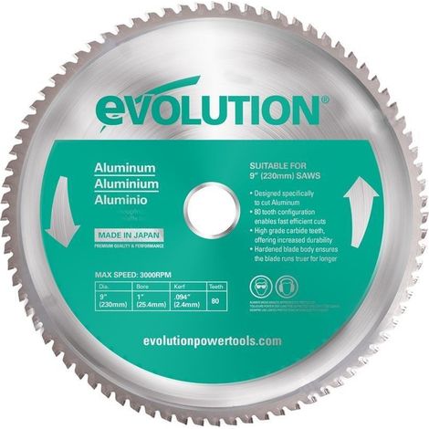 Evolution Hoja de sierra circular 230 mm 80 dientes de carburo (1/4)