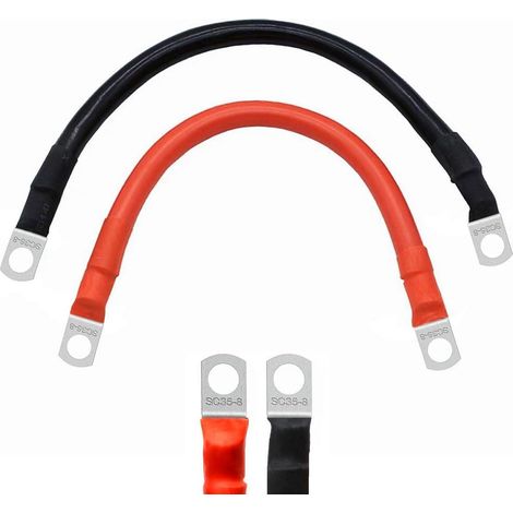 Câble de batterie 35mm² 30cm avec cosses M8 pour voiture, moto, camping-car (1/5)