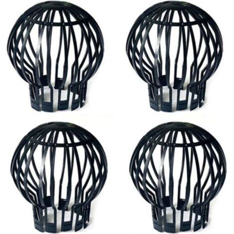 Lot de 4 protections de gouttière - 11 cm - Noir - 4 Filtres pour gouttières crapaudine (1/4)
