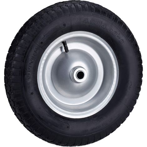 Roue de brouette Caoutchouc 200 kg, Roue de Rechange, Caoutchouc essieu 4.80 4.00-8, Noir (1/5)