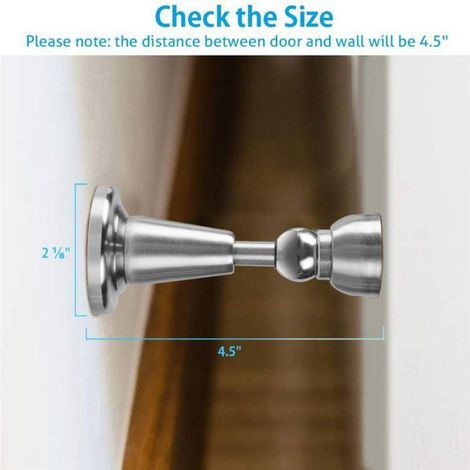Butée De Porte - Magnétique - Amortissement Hydraulique Silencieux - Pour Portes Intérieures Extérieures - 2 Pièces (1/5)