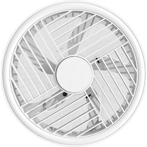 Ventilateur de camping à vitesse réglable, rotatif à 360°, à suspendre, pour la maison ou le bureau - 2400 mAh - Blanc (1/4)