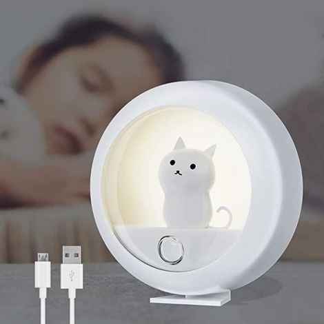 Veilleuse Rechargeable - LED 4000K - Capteur De Mouvement 3 M - 3 Modes D'éclairage - Autonome 150 H En Basse Luminosité - Pour Chambre Enfant - 1 Pièce (1/4)