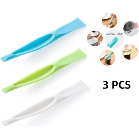 Grattoir de Nettoyage - Outil de Cuisine Multifonction Anti-rayures - Lot de 3 - Blanc, Vert et Bleu (1/4)