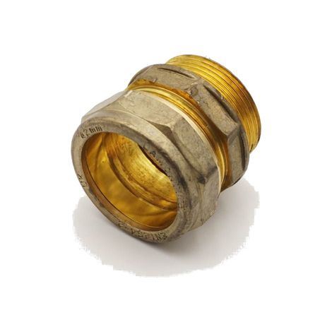 PrimaPlus Brass Compression Adaptor 42mm x 1.1/2" Male Fitting (1/3)