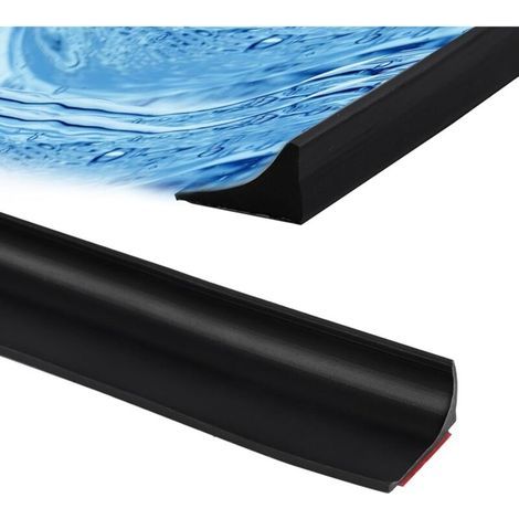 [JAMAIS UTILISÉ] Barrage de douche pliable de 6 pi - Barrière de rétention d'eau pour seuil de douche (Noir) (1/4)