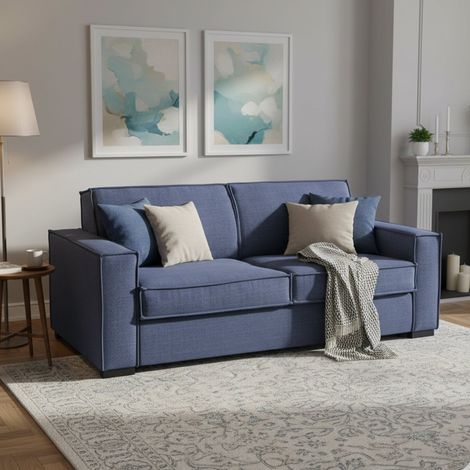 Dmora - Schlafsofa Dmarull, 2-Sitzer-Sofa, 100% Made in Italy, Wohnzimmersofa mit drehbarer Öffnung, aus gepolstertem Stoff, mit schmalen Armlehnen, Cm 160x95h90, Grau (1/5)