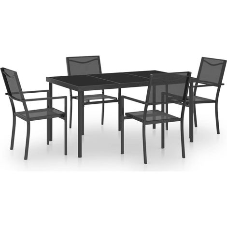 Maison Exclusive - Set da Pranzo da Giardino 5 pz in Acciaio (1/5)