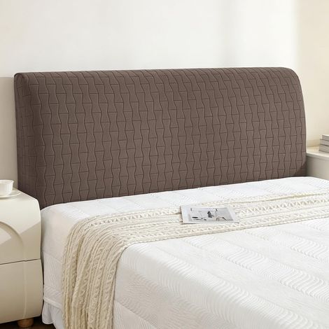 Housse Tete De Lit Élastique, 180CM, Café Clair (1/5)