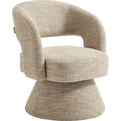 Fauteuil pivotant en tissu texturé beige NAROLIA de Maison Céphy (1/5)