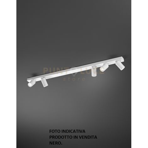 Plafoniera Oddy in alluminio colore nero con 5 faretti tondi d.6cm attacco GU10 orientabili