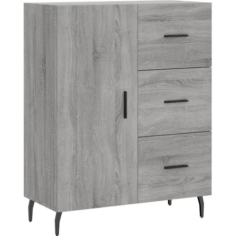 Credenza cassettiera mobile contenitore organizer cucina soggiorno salotto sonoma 695 x 34 x 90 cm legno ingegnerizzato grigio 020036475