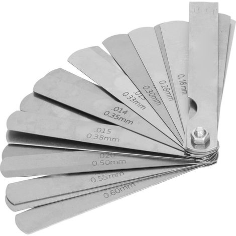 Jauge d'épaisseur 26 lames 0,04‑0,63 mm en acier inoxydable, outil de mesure d'écart pour projets (1/5)