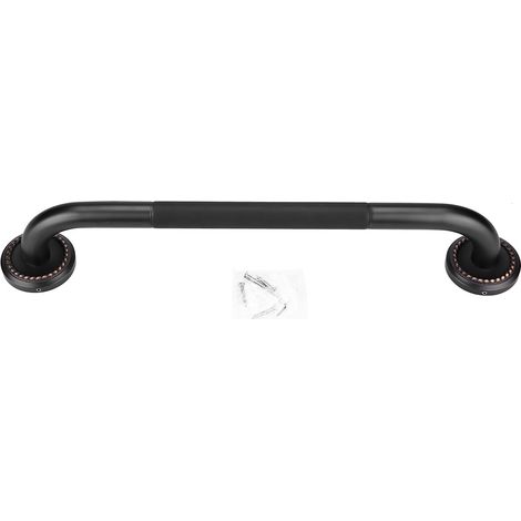 Barre d'appui de douche murale en laiton sculpté style antique, accessoire de salle de bain, noire (1/5)