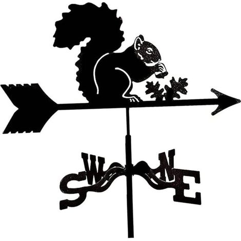 Girouette en Métal, Figurines pour Jardin, Girouette De Jardin, Outil De Mesure Professionnel, Girouette Con Support pour Extérieur, Ferme, Cour, Jardin, Tonnelle- écureuil