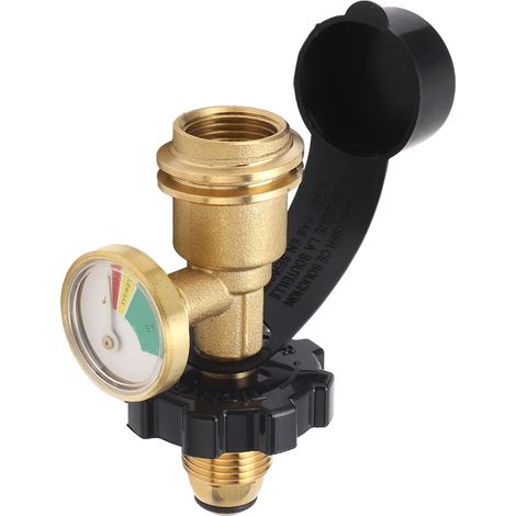 Adaptateur pour réservoir de gaz POL : vanne de service pour réservoir de GPL POL vers adaptateur pour réservoir de gaz QCC1 avec manomètre (1/5)
