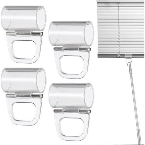 Lot De 6 Poignées De Store Enrouleur 20 Mm Clips en Plastique Transparent Support Stable Accessoires De Rideaux Plissés sans Fil (1/5)