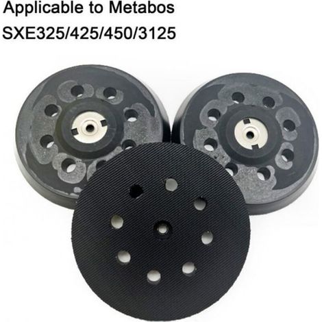 Plateau de ponçage Ø 125 mm - 8 trous pour ponceuses Metabo - Finition mi-dure pour surfaces planes et incurvées - Matériaux (1/4)