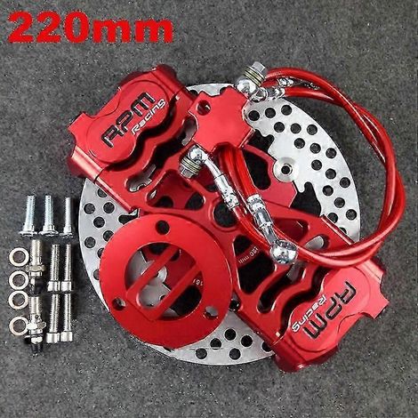 Support adaptateur de pompe à disque de frein à double étrier pour moto/scooter Honda, Yamaha, Kawasaki, Suzuki (jeu rouge) (1/5)