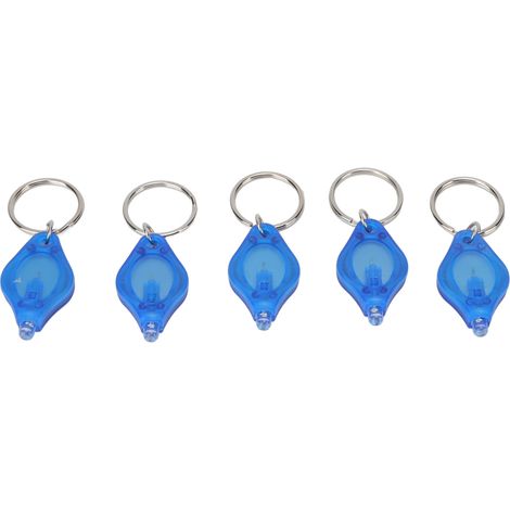Lot de 5 mini lampes torches LED porte-clés portables pour détecter les bijoux (lumière bleue). (1/5)