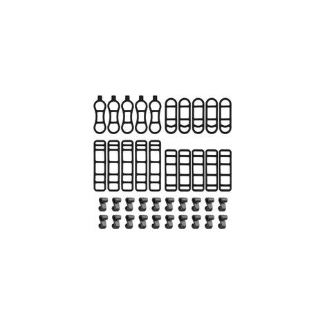 Lot de 20 bandes élastiques en silicone pour vélo - Avec petit crochet - Bandes en silicone - Pour éclairage de vélo, lampe de poche, compteur kilométrique, haut-parleur