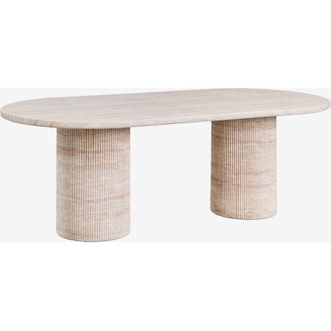 Table de jardin ovale 220x100 cm aspect ciment travertin Velia SKLUM (1/5)