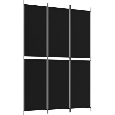 3-Panel Room Divider Black 150x220 cm Fabric vidaXL