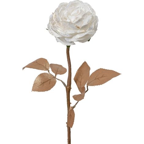Fiore decorativo rosa in poliestere Bianco con clip, decorazione da 57 cm (1/2)