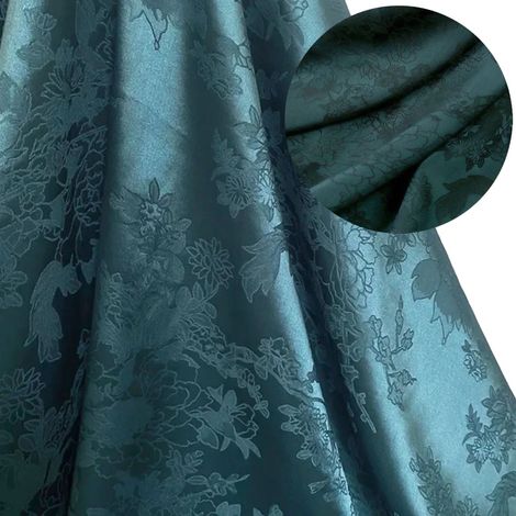 Polsterstoff, Jacquard-Brocade, weich und atmungsaktiv, Dunkelgrün, 100cm X 150cm-a (1/2)
