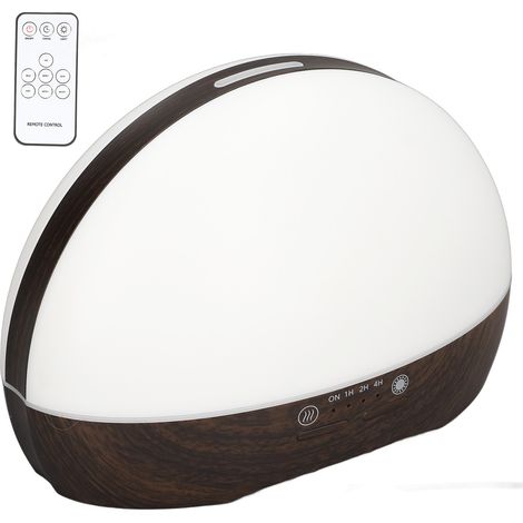 Diffuseur d'huiles essentielles 300 ml, humidificateur d'air ultrasonique pour parfumer l'air, idéal pour la maison et le bureau (100-240 V, finition bois foncé), compatible avec les États-Unis. (1/5)