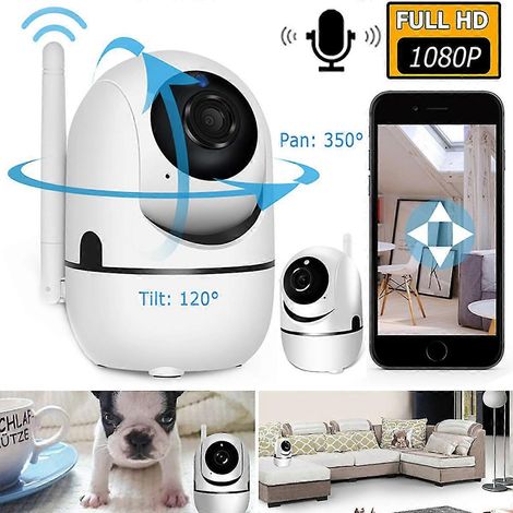 Filiyano-Caméra IP Wi-Fi 1080p sans fil pour intérieur, avec prise UK. (1/4)