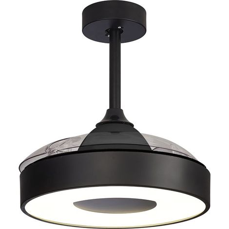 Plafonnier design plafonnier ventilateur coin fan led 45w noir en plastique mantra (1/5)