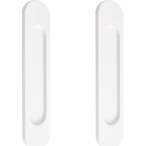 Lot de 2 poignées de porte coulissante ovales autocollantes en alliage d'aluminium, blanc chaud, 15 cm