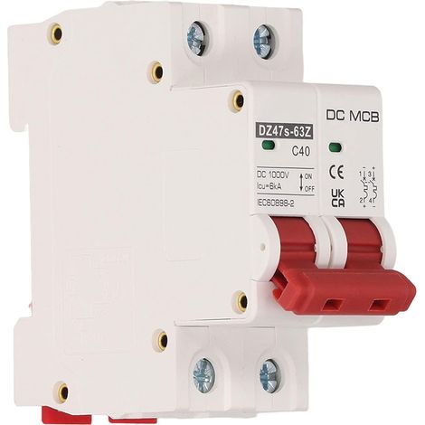 Disjonc. Miniature 2p avec Rail Din Dc 1000v 40a, Prix en Charge du Déclenchement Rapide, Extinction d'Arc, pour Système d'Alimentation CC, Système Solaire Photovoltaïque (1/5)