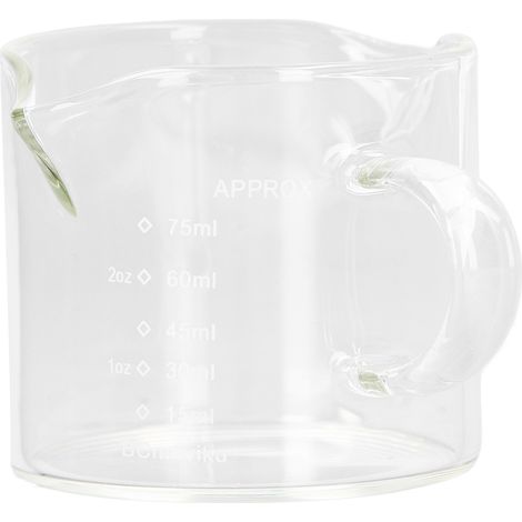 75-ml-Kaffeemessbecher mit Henkel, Doppelausguss, hitzebeständiges Glas für Milch, Küchenutensil (1/5)