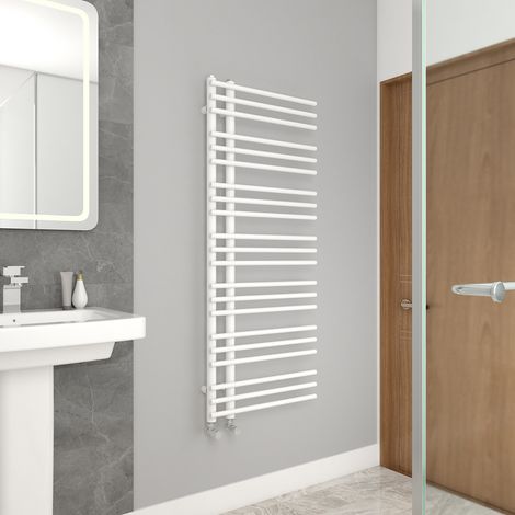 1250x500mm Designer Bathroom Heated Towel Rail Radiator White (1/5)