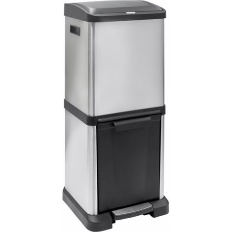 Cubo bas. recicl. 34l (18+16) c/pedal inox binary arregui (1/4)