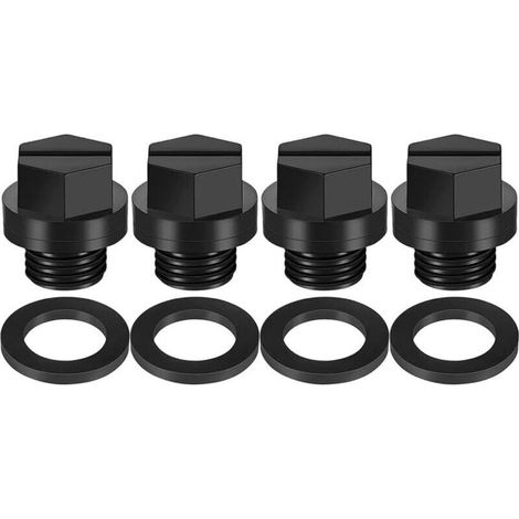 UlisemLot de 4 Bouchons de Vidange pour Pompe de Piscine avec Joints Compatibles avec Hayward SPX1700FG,Noir