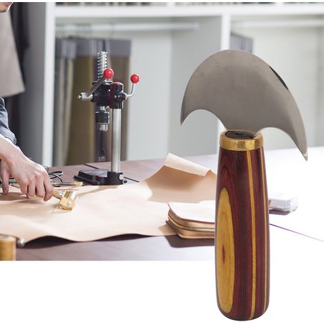 Couteau à tête ronde pour le travail du cuir, outil de coupe et de correction pour le travail du cuir (S) (1/5)