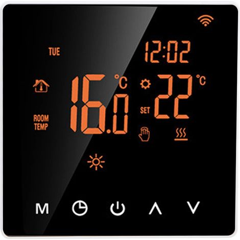 Thermostat Intelligent ME81H AC230V 50/60Hz WiFi, Écran Tactile LCD, 590℃, Chauffage Sol Eau, Compatible Tuya (Blanc & Orange, 3A) (1/5)