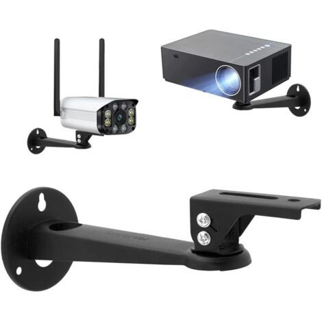 Mini Support Vidéoprojecteur Mural, 20cm Acier Carbone - 360° Réglable Support de Plafond Videoprojecteur avec des Vis M4 pour Caméra/ Projecteur/ Webcam, Noir