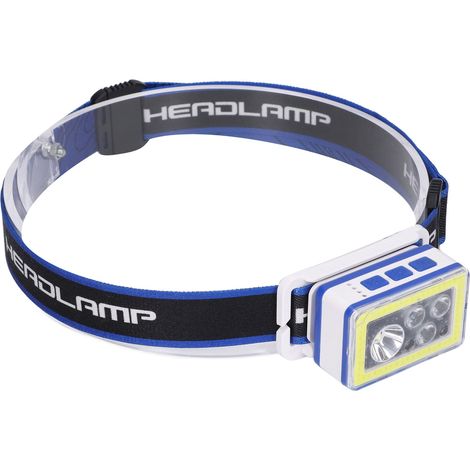 Lampe frontale magnétique à LED COB avec mode induction et chargement USB pour les aventures en plein air, le cyclisme et les réparations. Bleu marine. (1/5)
