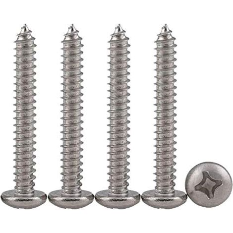 Vis M5 Autotaraudeuses à Tête Bombée 50 Pièces M5 X 30 Vise Placo en Acier Inoxydable 304 Terrasse à Bois Cruciformes Filetage Complet Fixations (1/5)