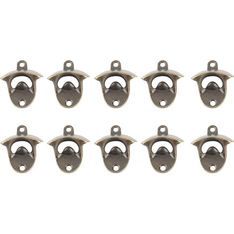 Apribottiglie da parete in stile vintage, robusto tappo per birra in metallo massiccio, stile rustico, ideale per bar, ristoranti e casa, confezione da 10 pezzi. (1/5)