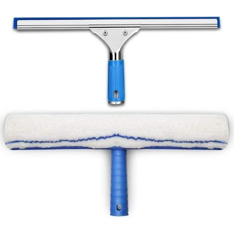 Raclette à vitre professionnelle avec brosse microfibre et manche ergonomique (1/5)