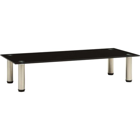 vidaXL TV Stand Black 80x35x17 cm Tempered Glass