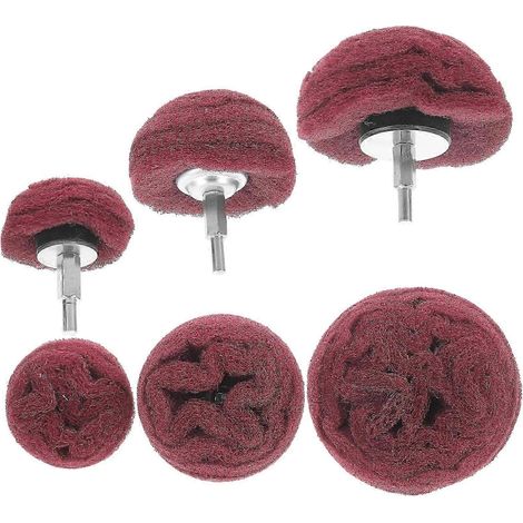 Roues de polissage en fibre de nylon (jeu de 3 pièces) pour têtes de ponçage, manches et brosses de polissage, compatibles avec les forets et le bois. (1/5)