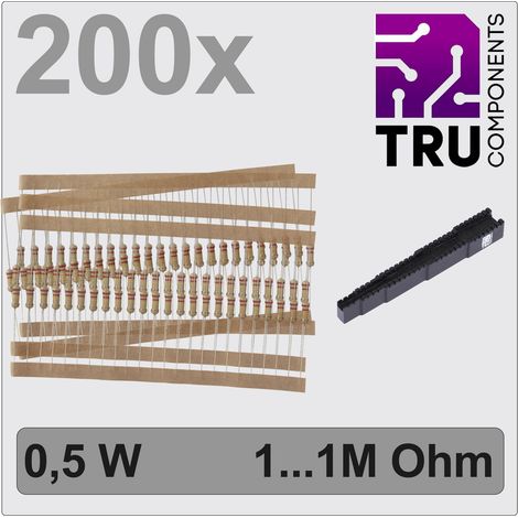 TRU COMPONENTS TC-12888484 T22P104 Kohleschicht-Widerstand Sortiment  axial bedrahtet  0.5 W 5 % 200