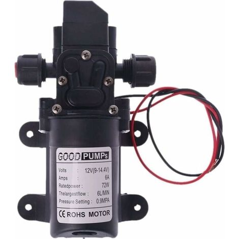Pompe A Eau 12v Camping Car DC 12V 60W 130PI 6L / Min Eau de Pression Haute Pression Pompe à amorçage de diaphragme Pompe A Eau Camping Car (Voltage : 12V)-LIAIKI (1/5)